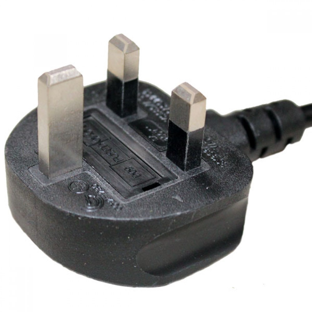 IEC C7 FIGURE 8 SOCKET TO UK MAINS PLUG 1.0M